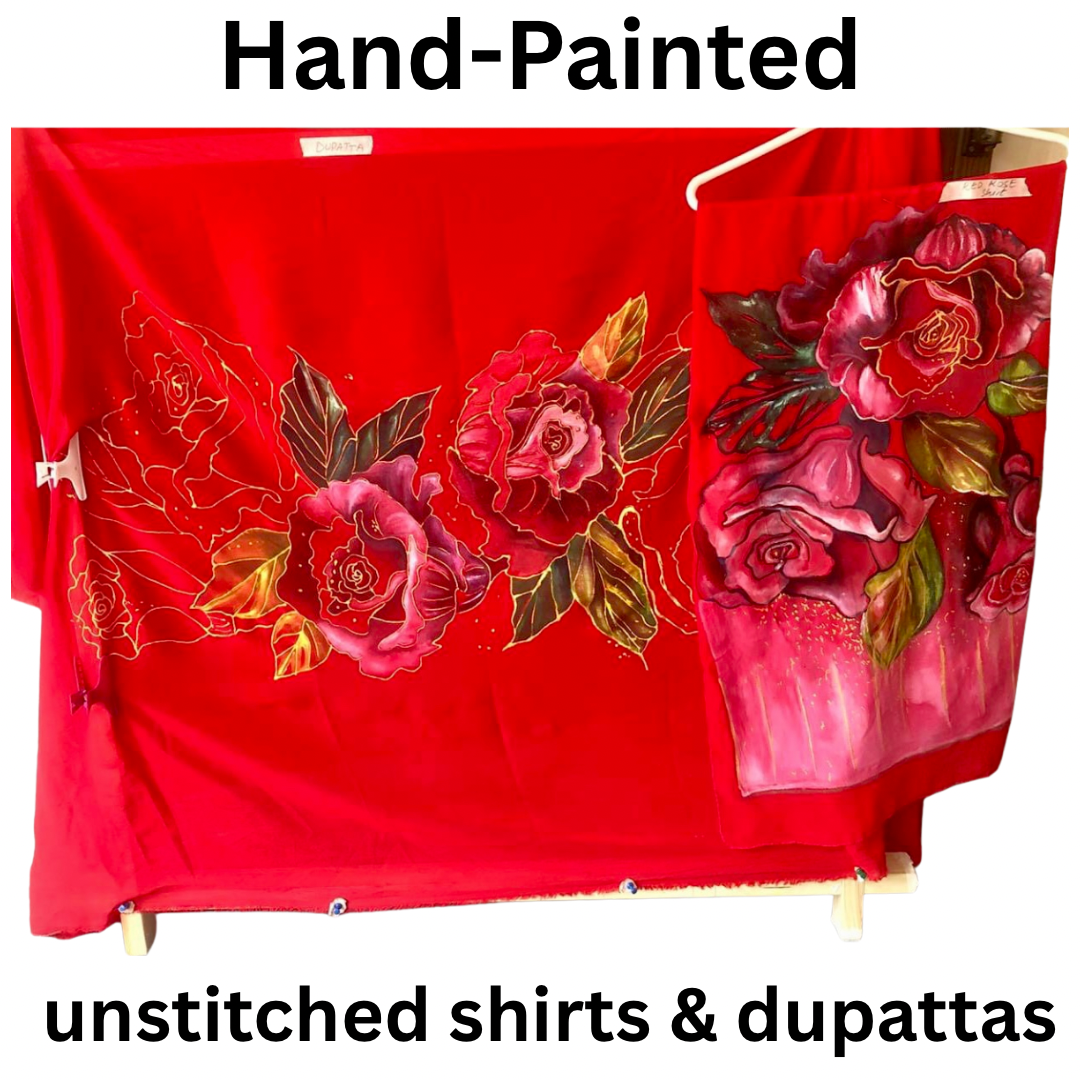 Hand-Painted unstitched shirts & dupattas