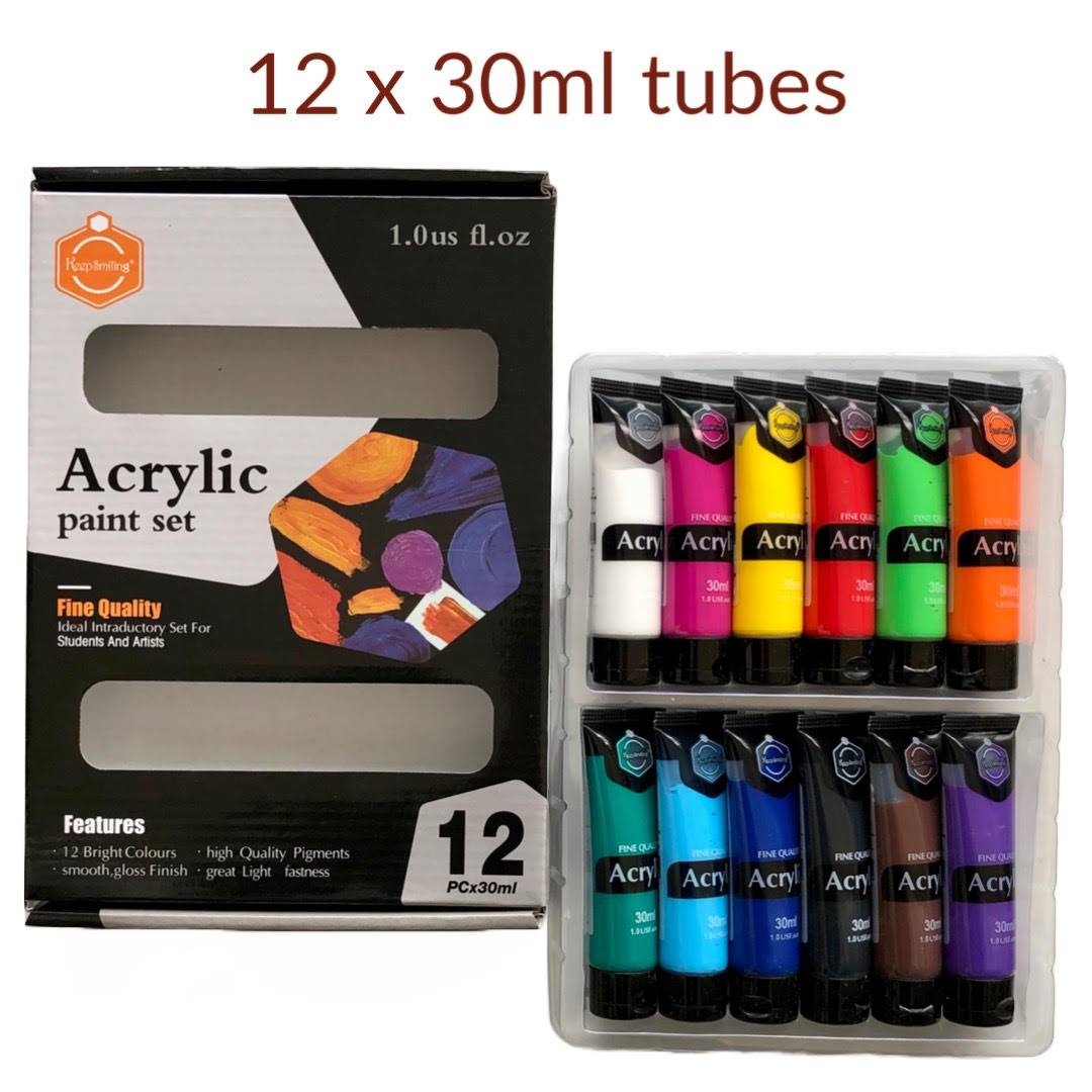 keep smiling acrylic paint 12 x 30ml tubes