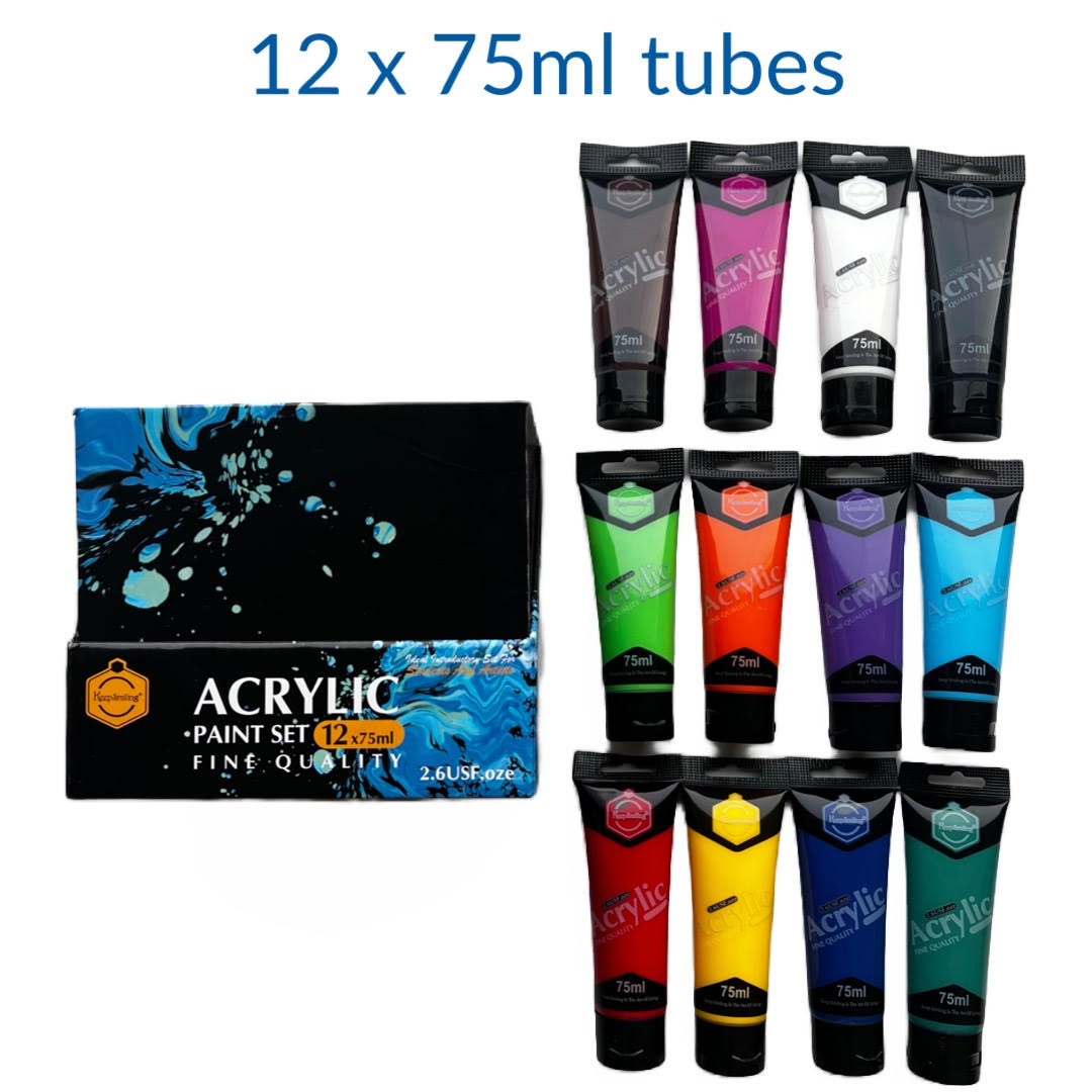 keep smiling acrylic paint 12 x 75ml tubes
