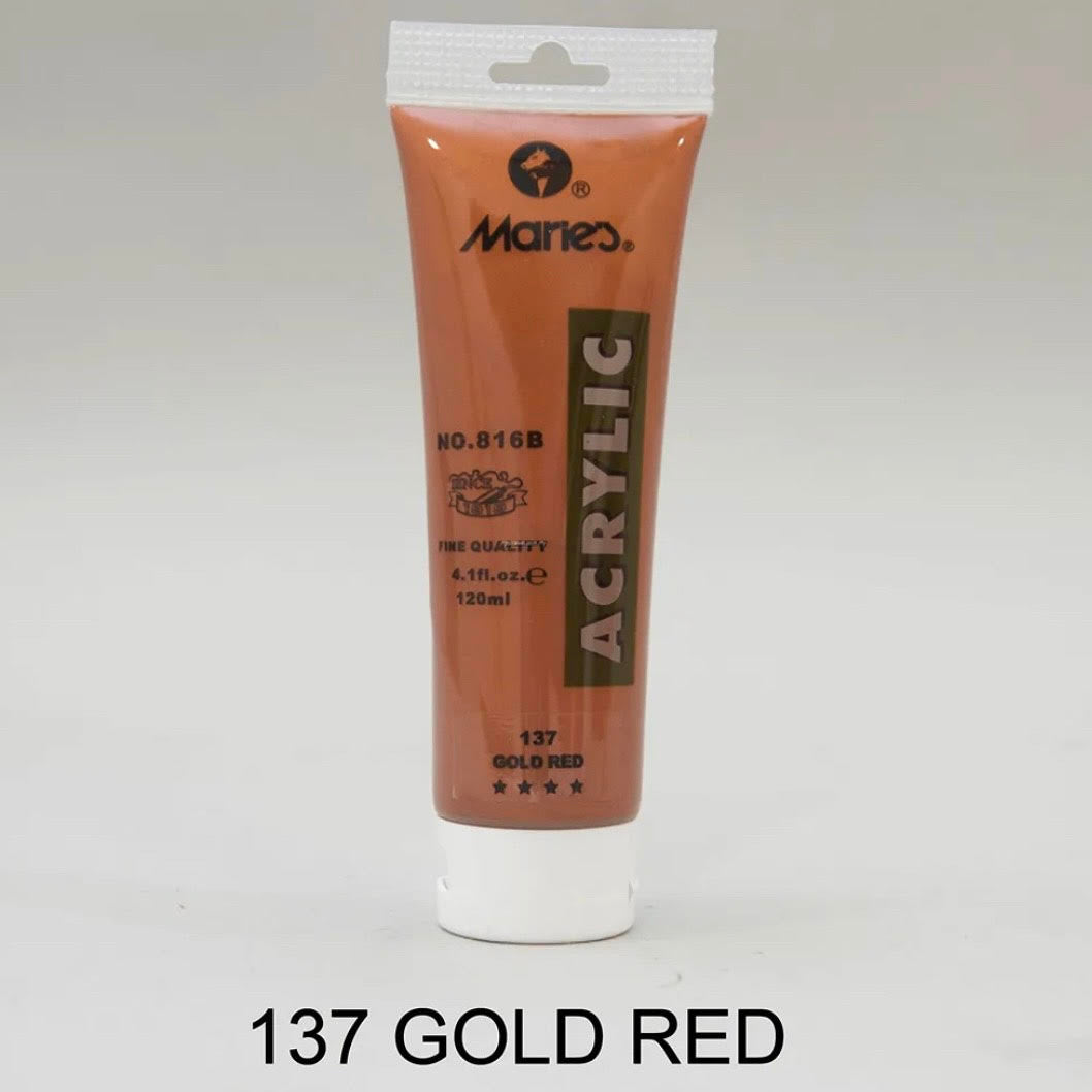Maries acrylic paint-75ml tube-Gold Red 137