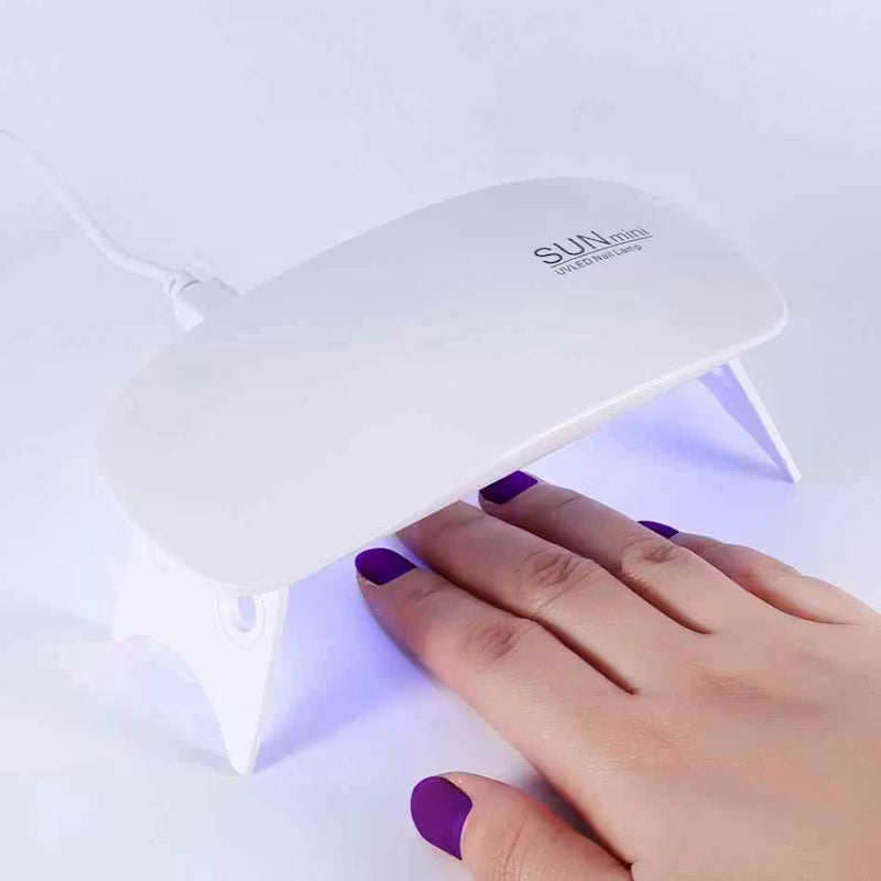 UV LED Mini Nail Lamp 6W – Portable USB Gel Polish Curing Light for Manicure & Pedicure (White Light)