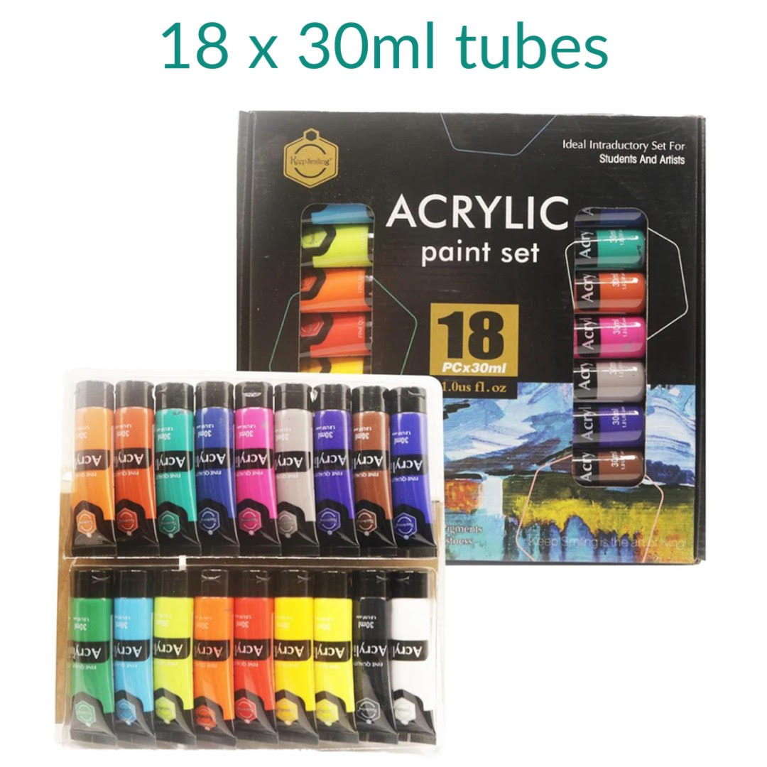 keep smiling acrylic paint 18 x 30ml tubes