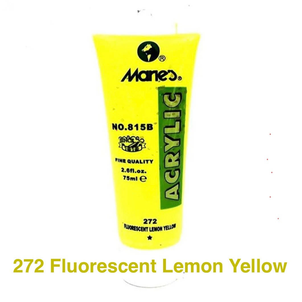 Maries acrylic paint-75ml tube- Fluorescent Lemon Yellow 272