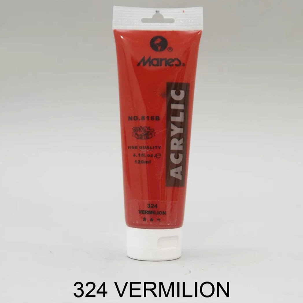 Maries acrylic paint-75ml tube-Vermilion 324