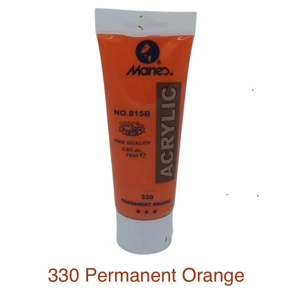 Maries acrylic paint-75ml tube-Permanent Orange 330