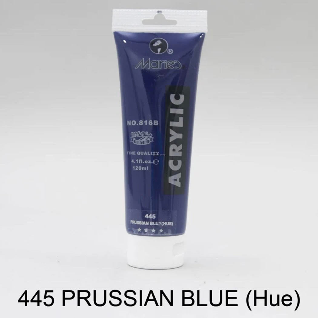 Maries acrylic paint-75ml tube- Prussian Blue (Hue) 445