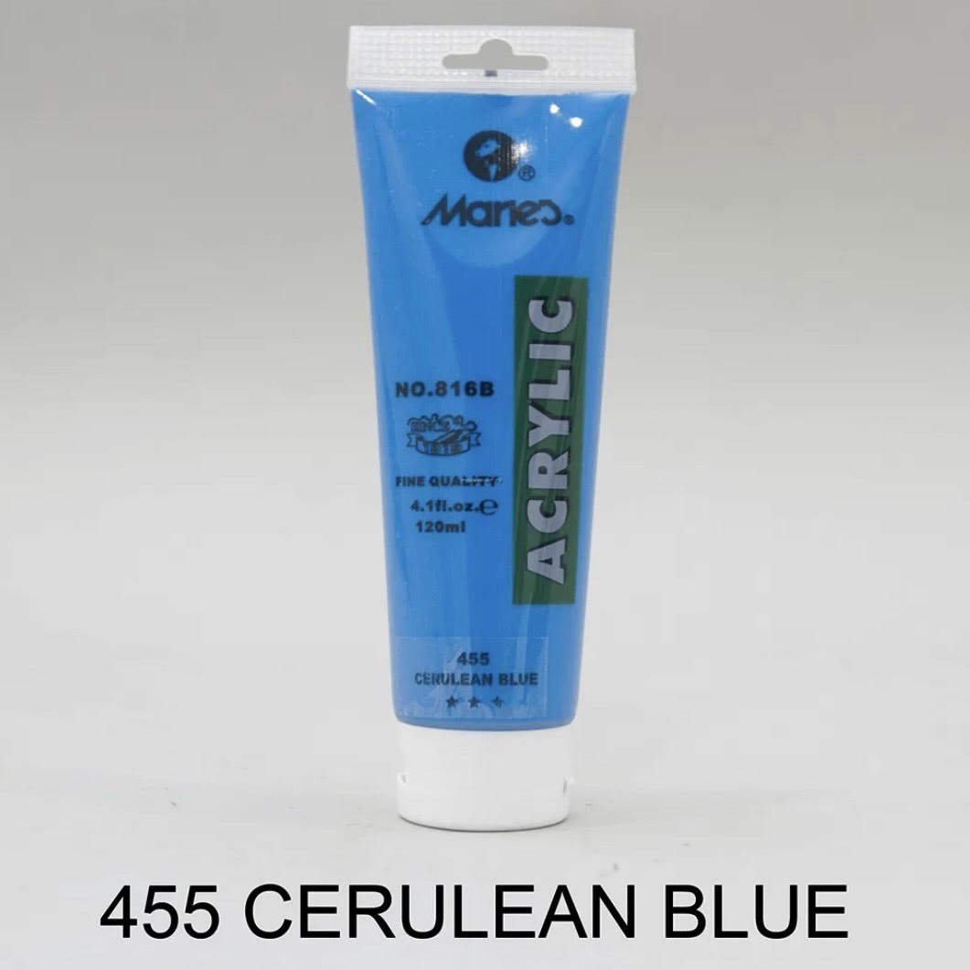 Maries acrylic paint-75ml tube- Cerulean Blue 455