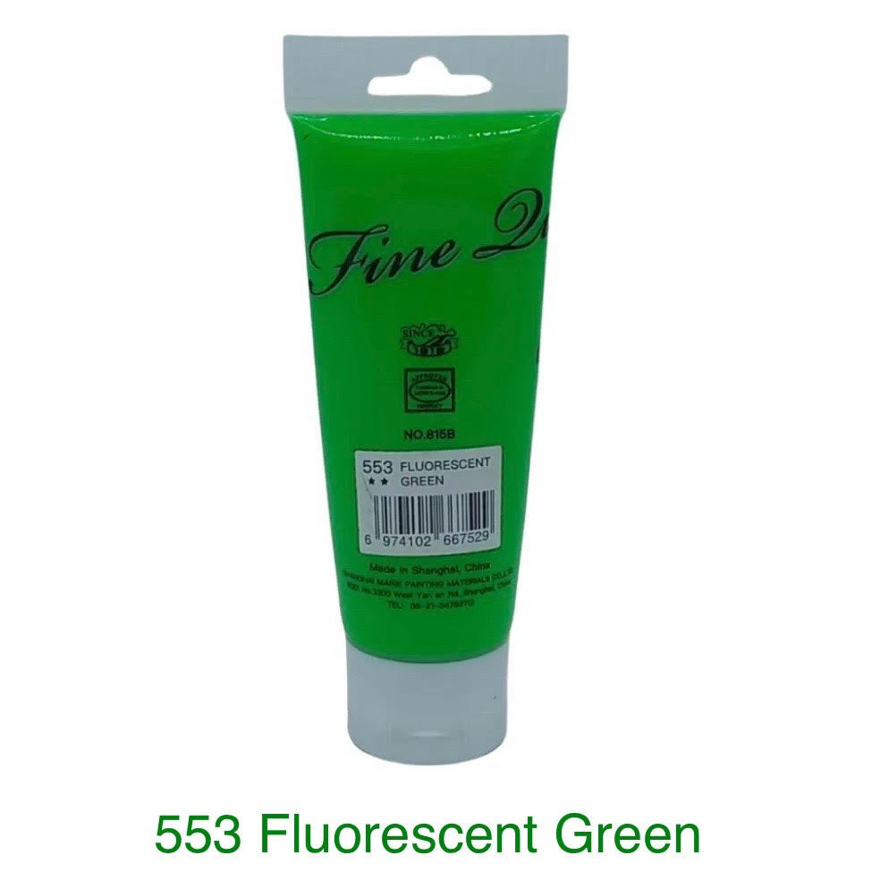 Maries acrylic paint-75ml tube- Fluorescent Green 553