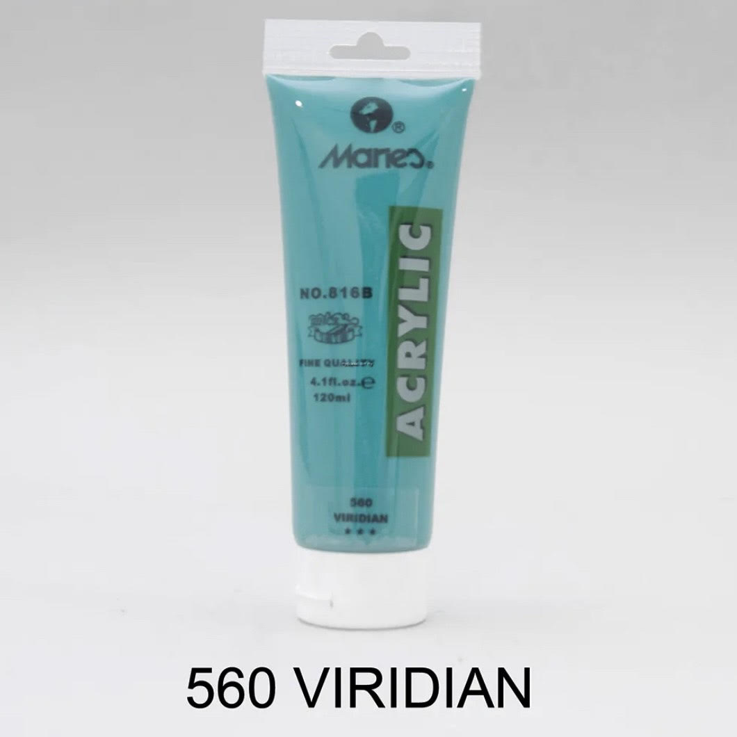 Maries acrylic paint-75ml tube- Viridian 560