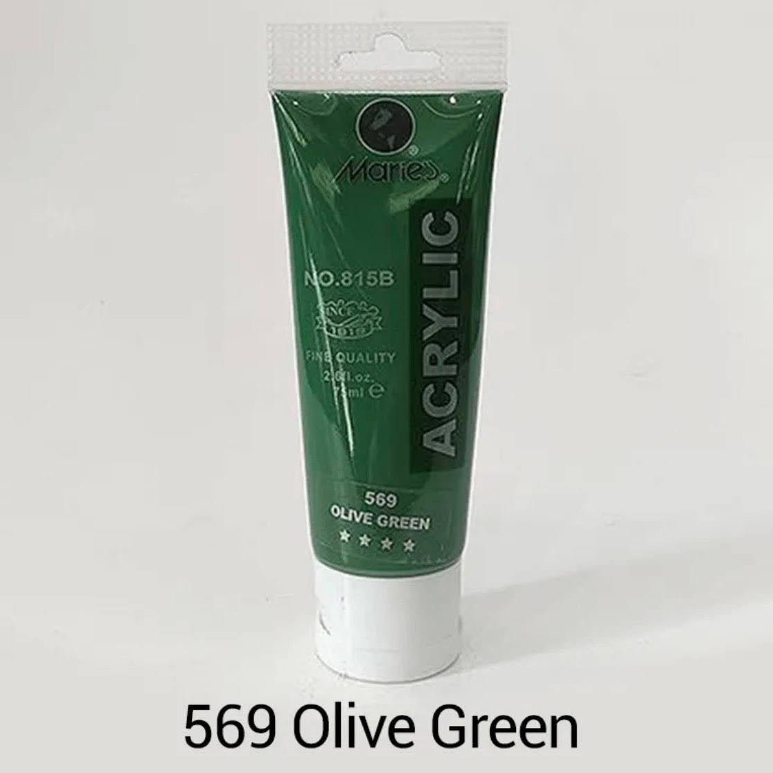 Maries acrylic paint-75ml tube- Olive Green 569