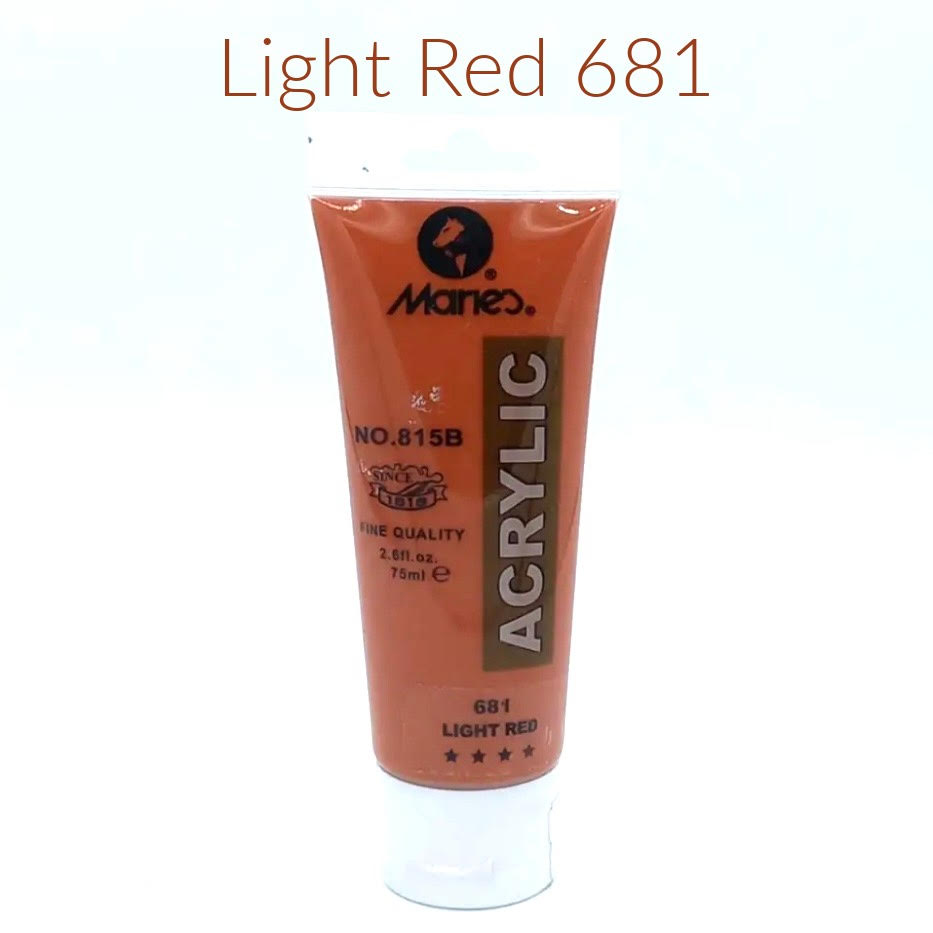 Maries acrylic paint-75ml tube- Light Red 681