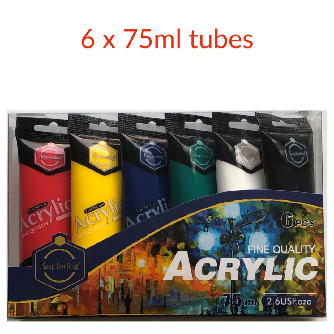 keep smiling acrylic paint 6 x 75ml tubes