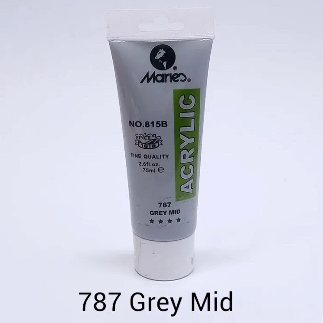 Maries acrylic paint-75ml tube- Grey Mid 787