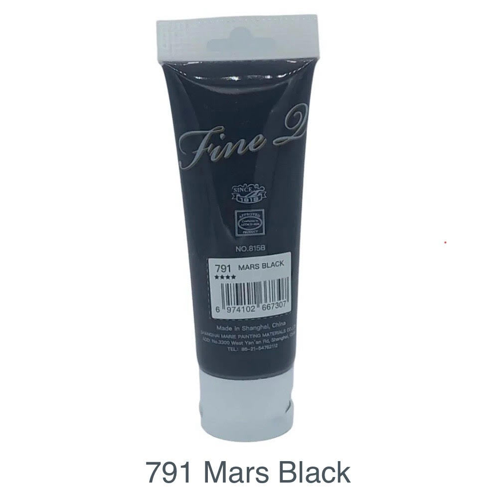 Maries acrylic paint-75ml tube- Mars Black 791