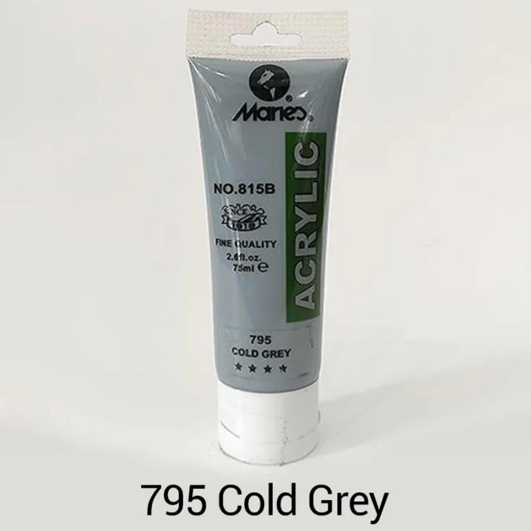 Maries acrylic paint-75ml tube- Cold Grey 795