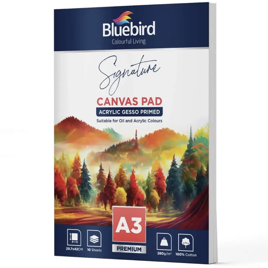 Canvas Pad bluebird 10 sheets 280g/m2 – A3 size