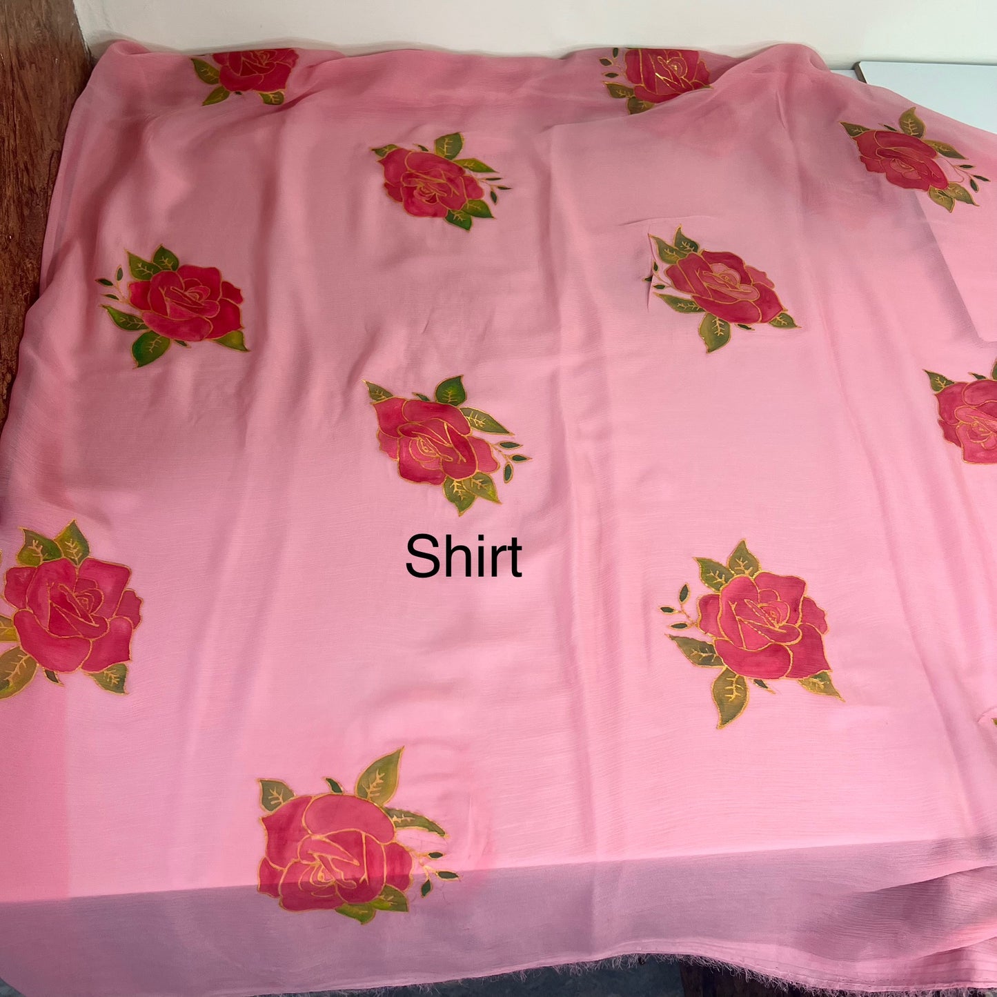 Hand-Painted Crinkle Georgette Unstitched Shirt & Dupatta – Article No. 9001