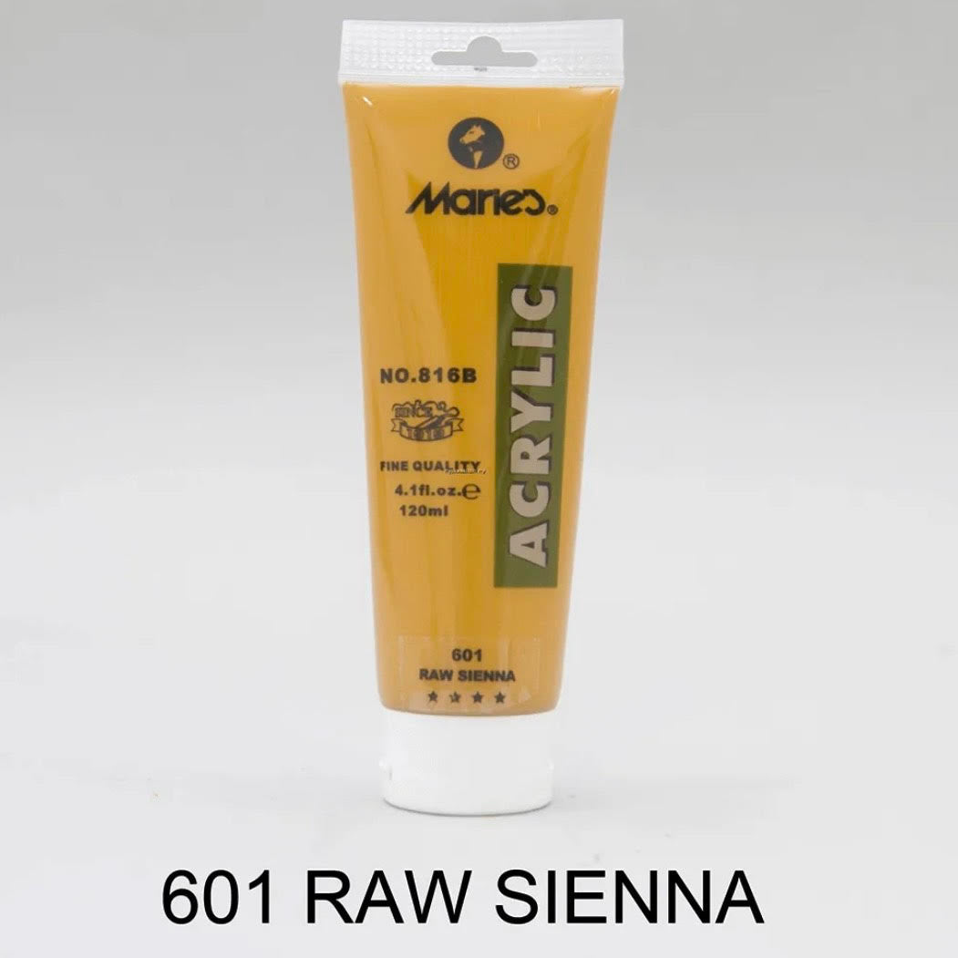 Maries acrylic paint-75ml tube- Raw Sienna 601