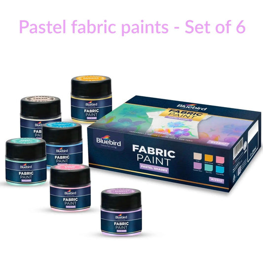 Pastel fabric paints bluebird Set of 6 – 25ml bottle blue bird fabric colours