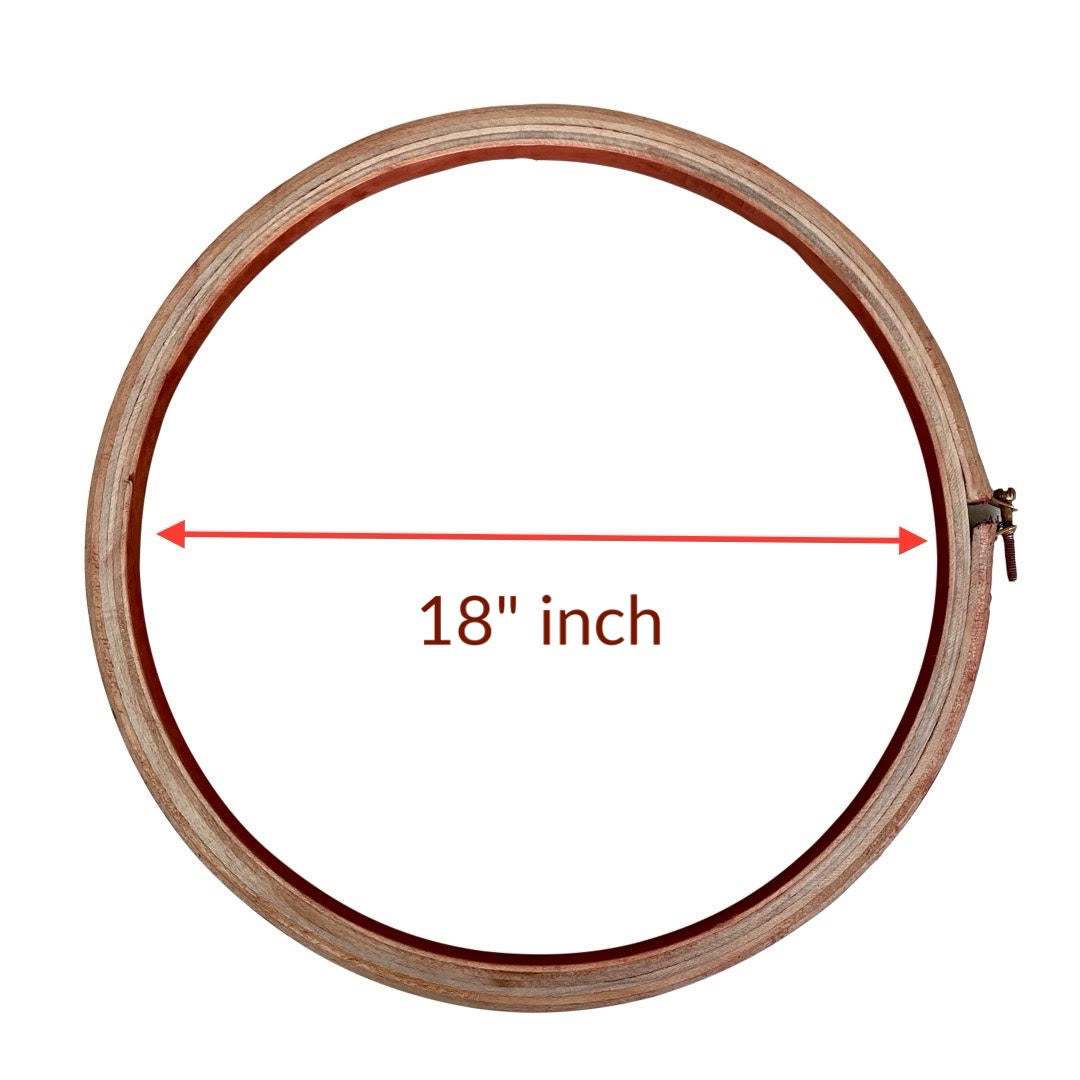 Wooden round frame cross stitch hoop circle for hand embroidery, art a ...