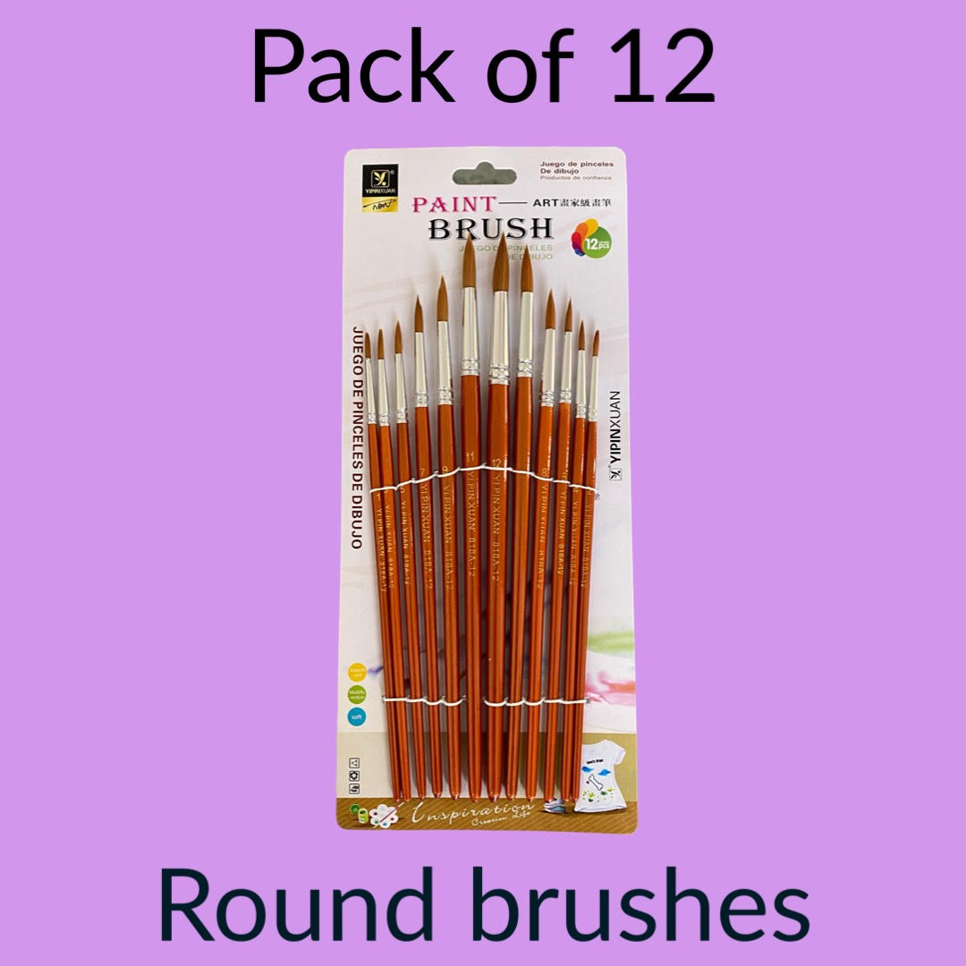 pack of 12 round brsuhes