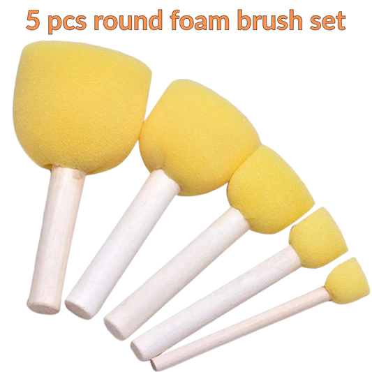 round sponge foam brush set