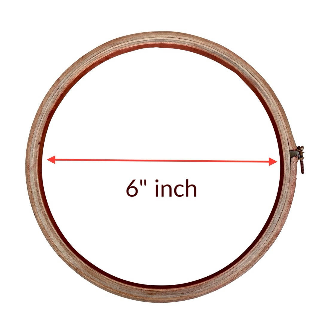 Wooden round frame cross stitch hoop circle for hand embroidery, art and fabric painting