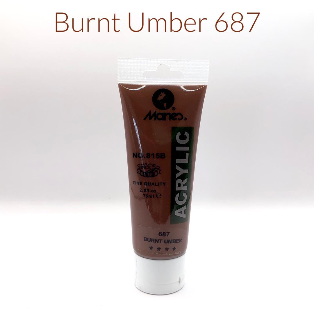 maries acrylic paint burnt umber 687