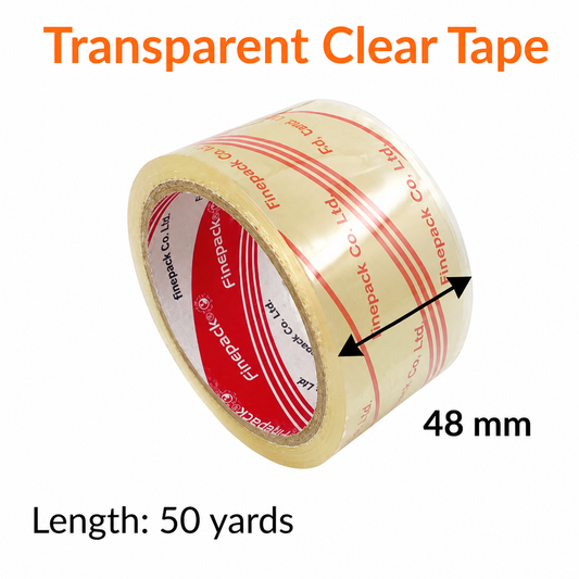 Transparent Clear Tape – 2 inch (48 mm x 50 yds)