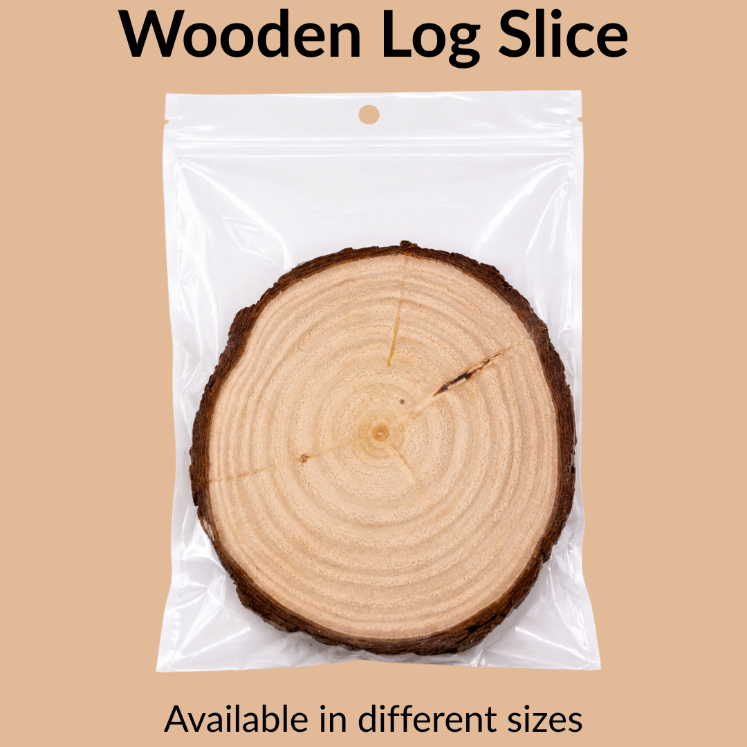 Natural Wooden Log Slice – Round Wood Disc for DIY Crafts, Home Décor, Painting & Wedding Decorations