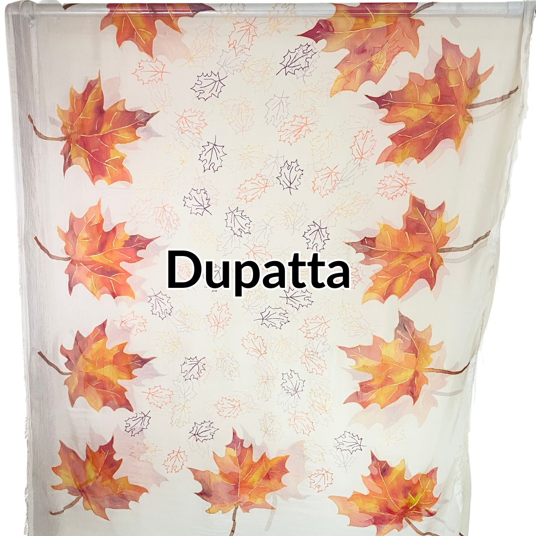 Hand-Painted Crinkle Georgette Unstitched Dupatta – Article No. 9003