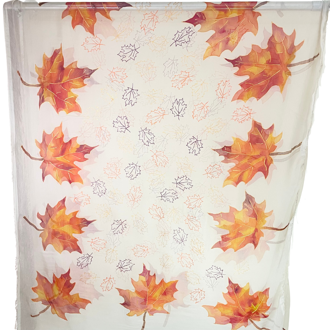 Hand-Painted Crinkle Georgette Unstitched Dupatta – Article No. 9003