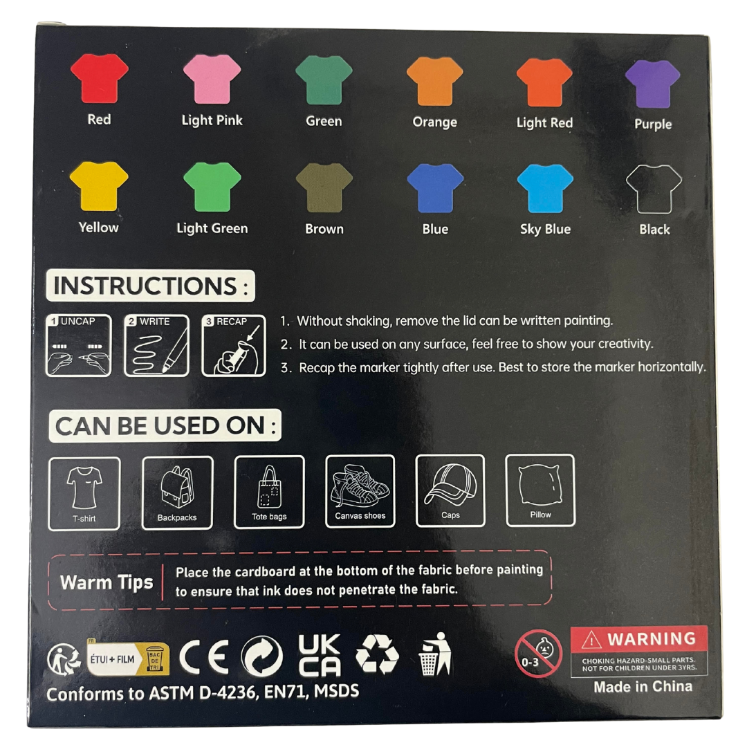 Aiye Fabric Markers - Pack of 12