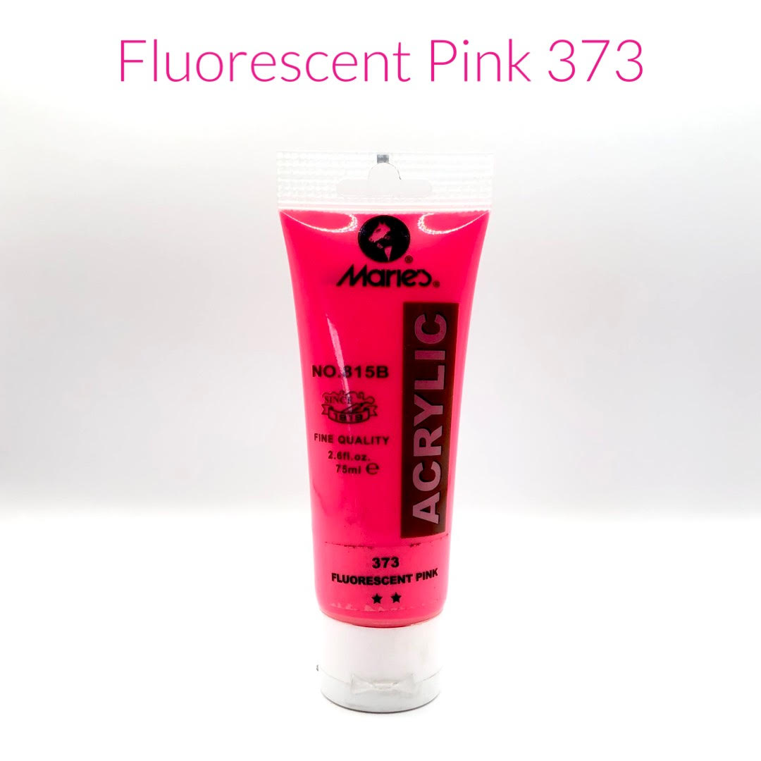 maries acrylic paint fluorescent pink 373