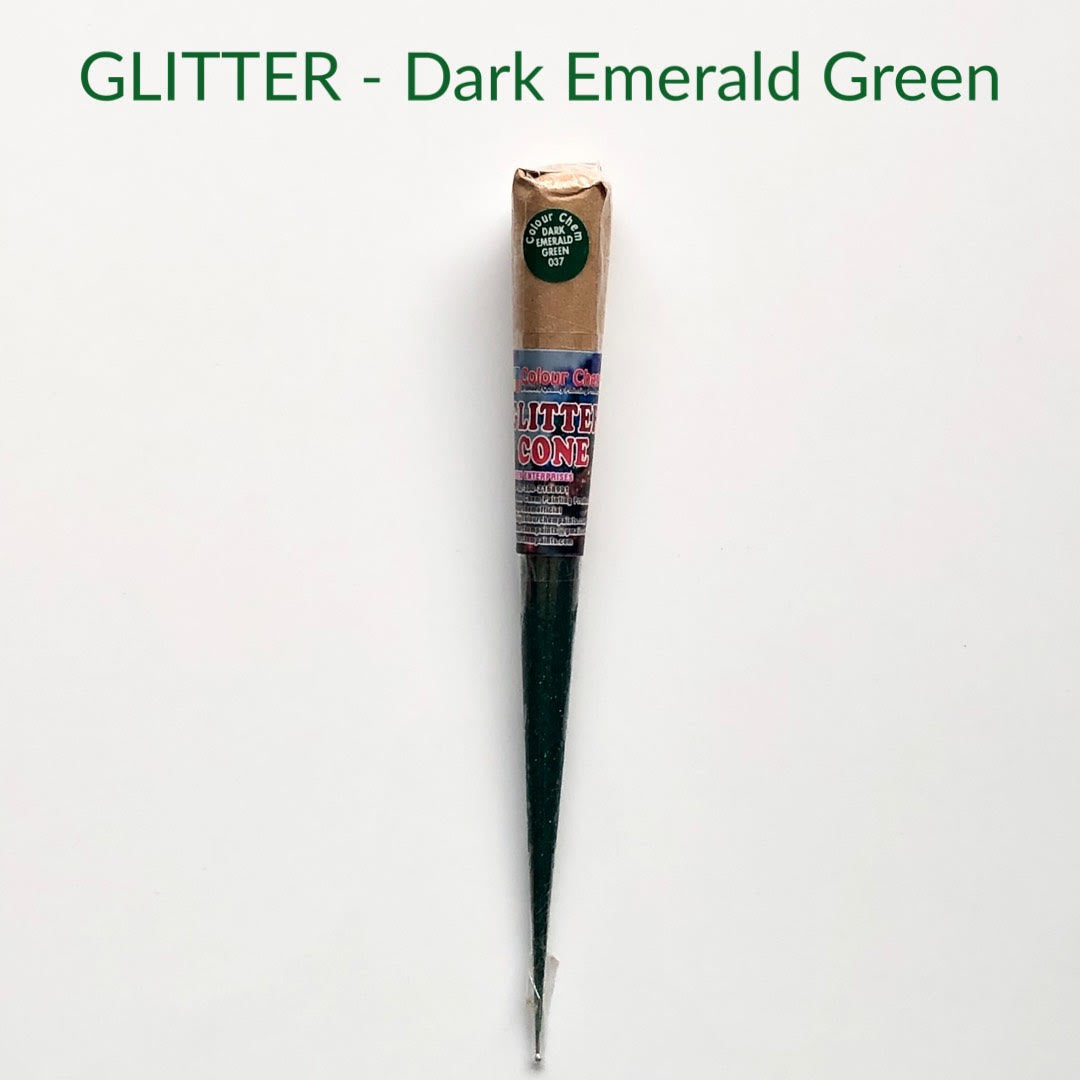 Colour Chem-Fabric Gutta Cone- GLITTER Dark Emerald Green 037-glitter