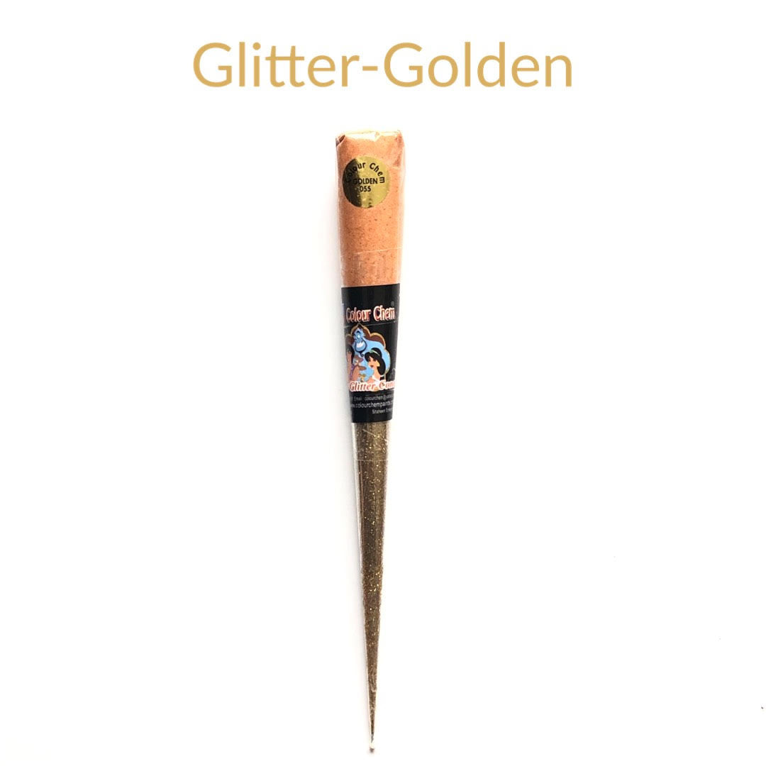 glitter golden outline cone