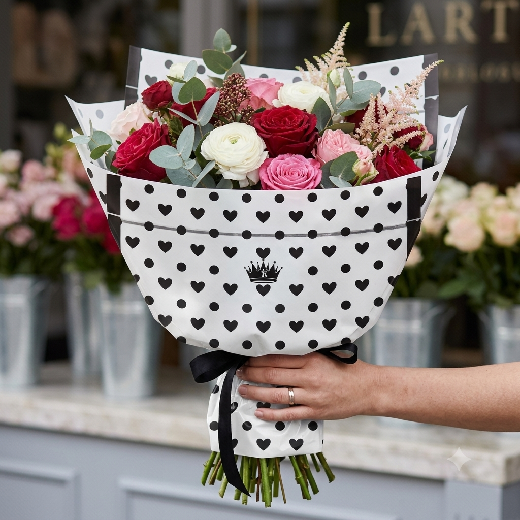 Flower Bouquet Wrapping Sheet | Elegant floral waterproof wrapping paper | Available in multiple colors