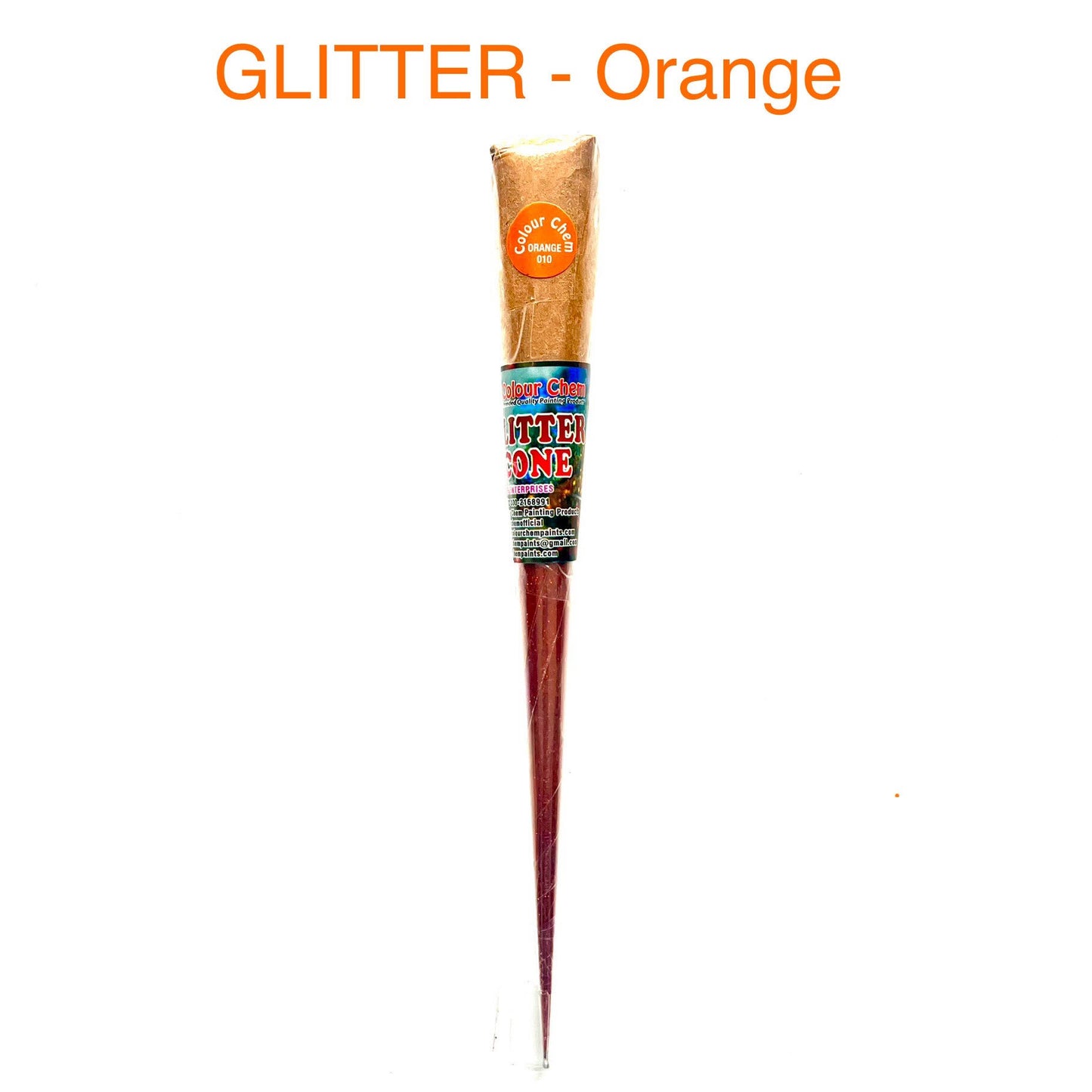 Colour Chem-Fabric Gutta Cone- GLITTER Orange 010-glitter