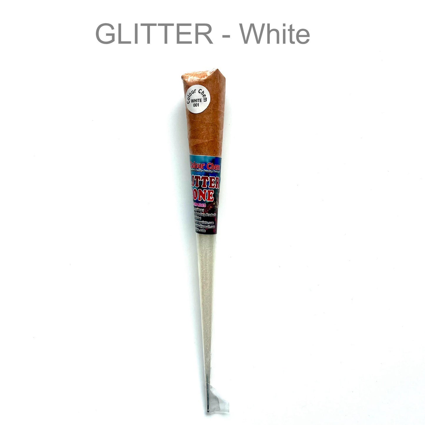 Colour Chem-Fabric Gutta Cone- GLITTER White 001