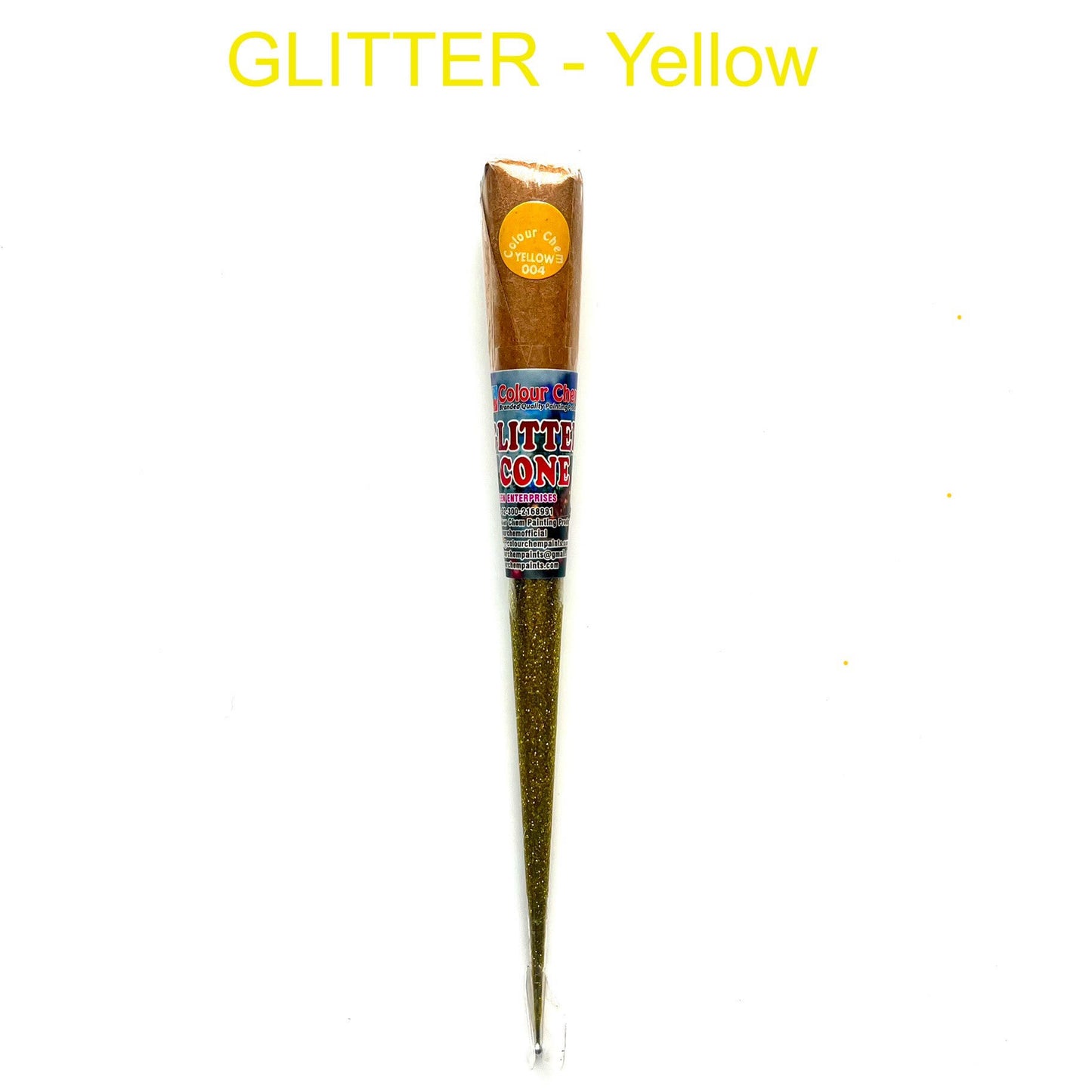 Colour Chem-Fabric Gutta Cone- GLITTER Yellow 004- Glitter