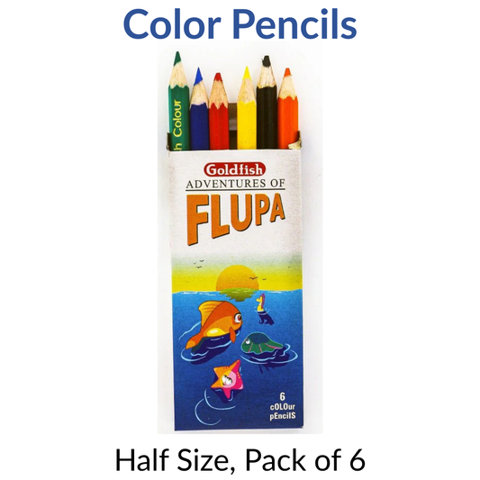 Goldfish color pencils half-size, pack of 6