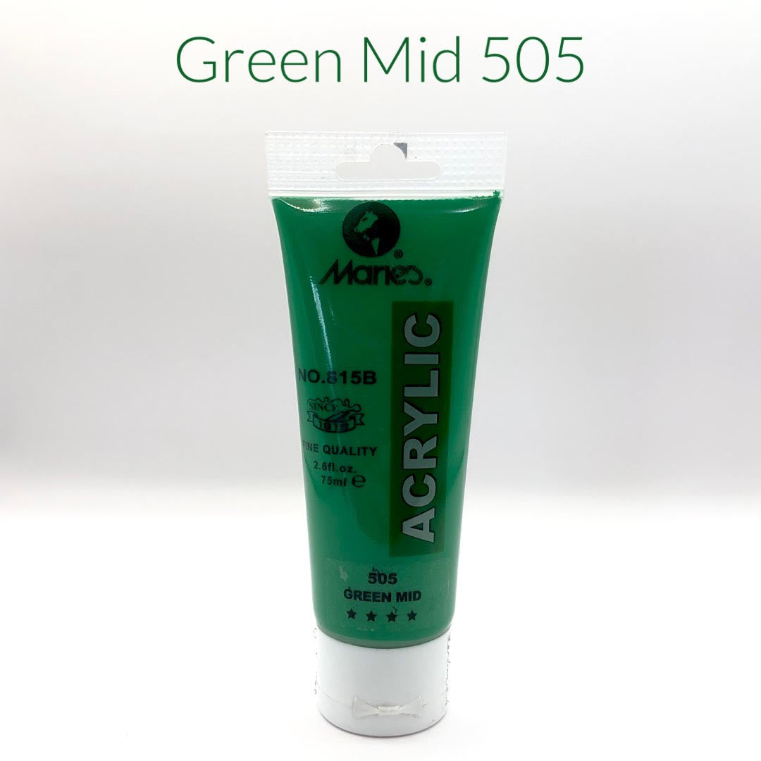 maries acrylic paint green mid 505