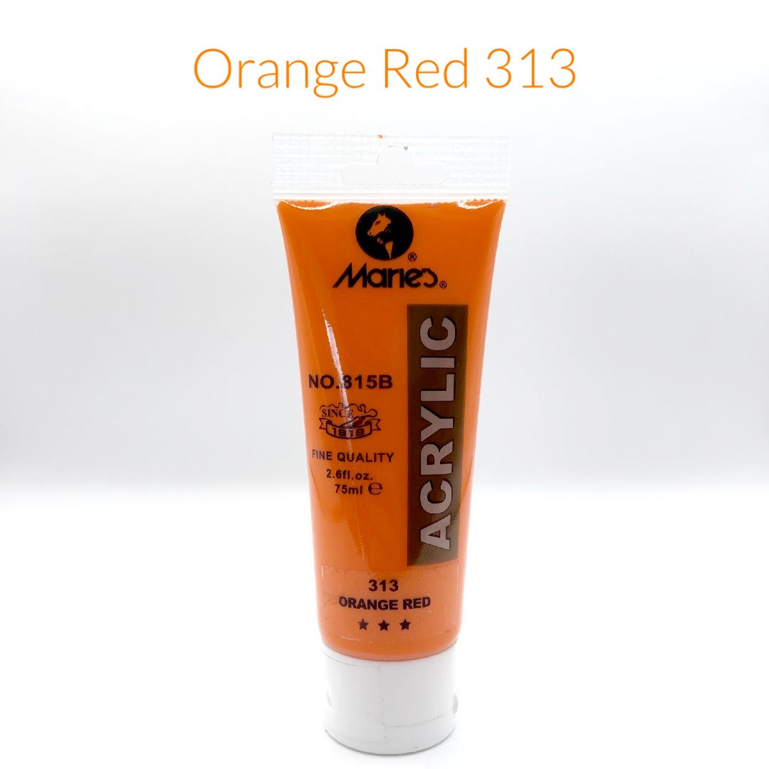 maries acrylic paint orange red 313