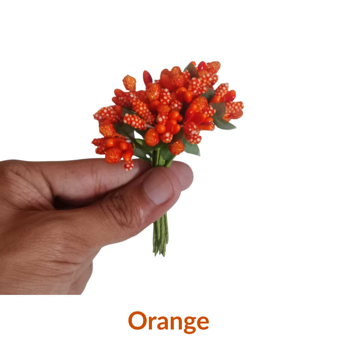 Artificial Flower Stamen Buds – Decorative Mini Pollen Stems for DIY Crafts, Bouquet Making & Floral Design