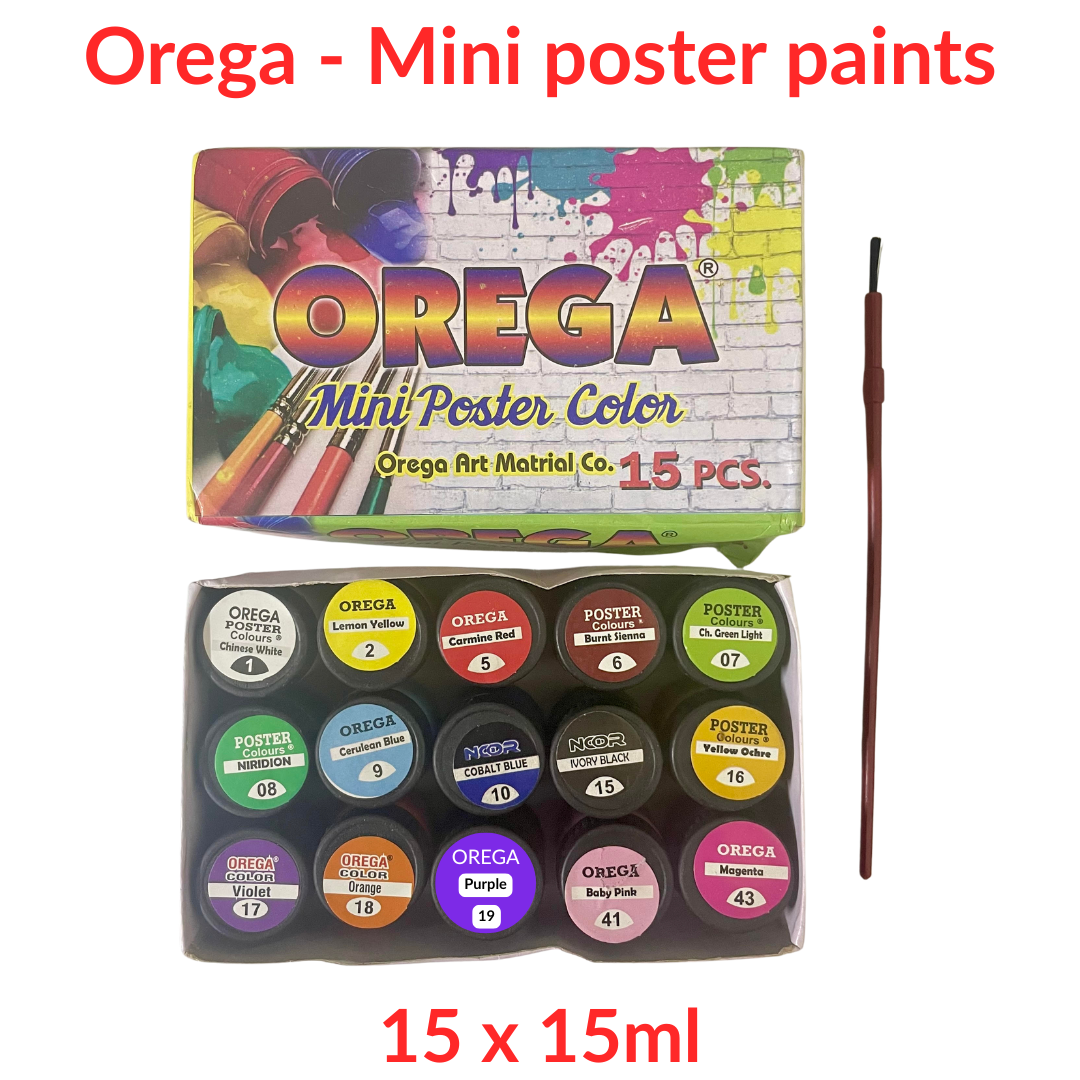 Orega mini poster paints - 15 x 15ml