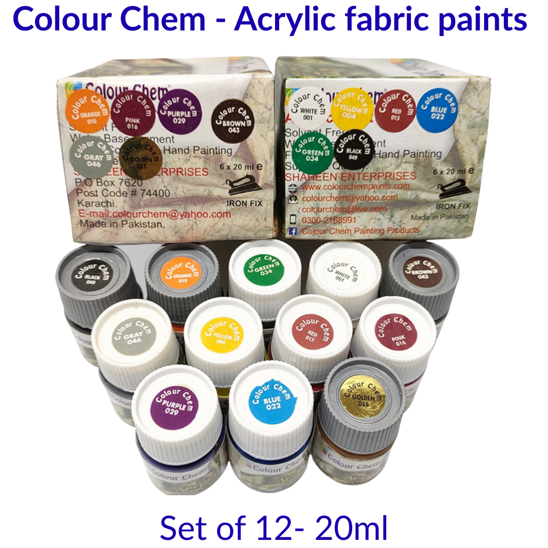 Colour Chem Acrylic Fabric Paint - Available in different sets | Matte Finish
