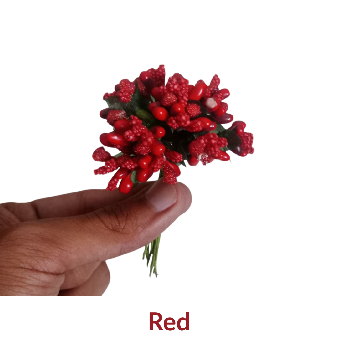 Artificial Flower Stamen Buds – Decorative Mini Pollen Stems for DIY Crafts, Bouquet Making & Floral Design