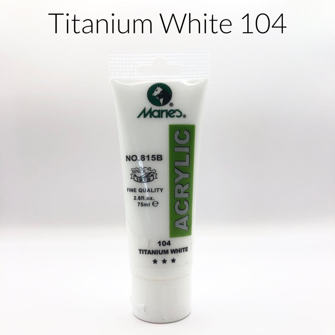 maries acrylic paint titanium white 104