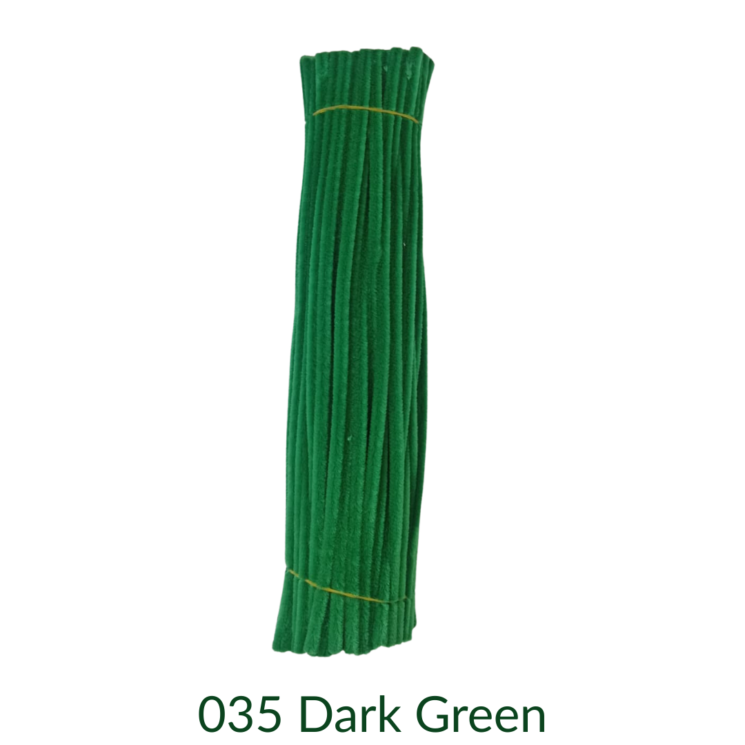Multicoloured velvet twist sticks for craft making - Pack of 100 - pipe cleaner velvet sticks / Chenille Stems