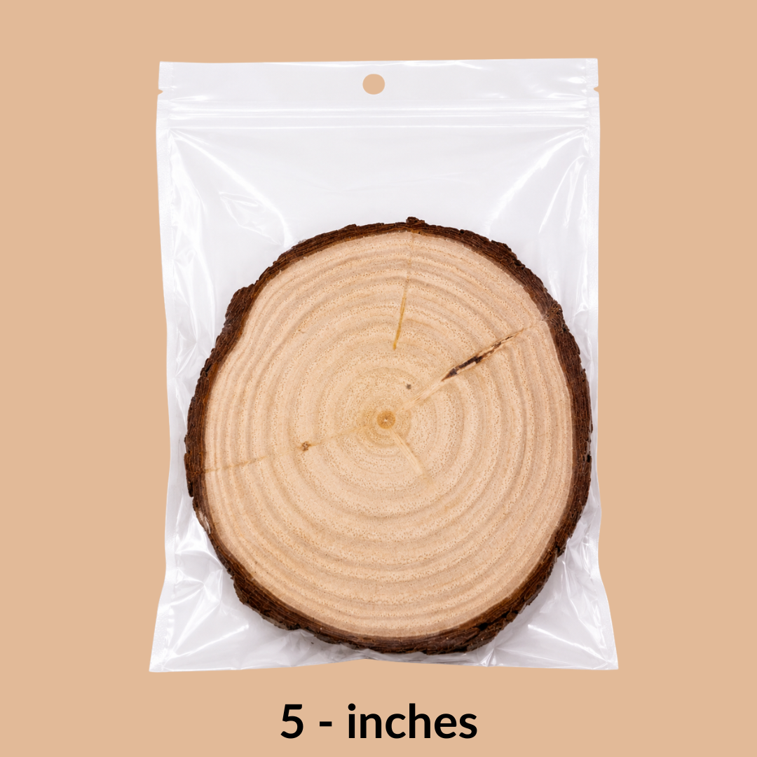 Natural Wooden Log Slice – Round Wood Disc for DIY Crafts, Home Décor, Painting & Wedding Decorations